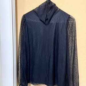 Black lace XL blouse